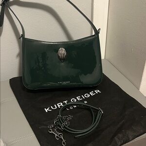 Kurt Geiger Dark Green Patent Shoulder Bag